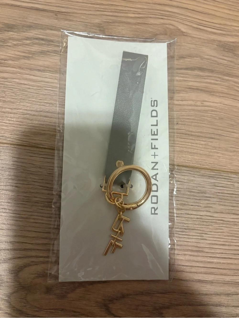 Rodan + Fields Gold Keyring Charm with Logo Dangles